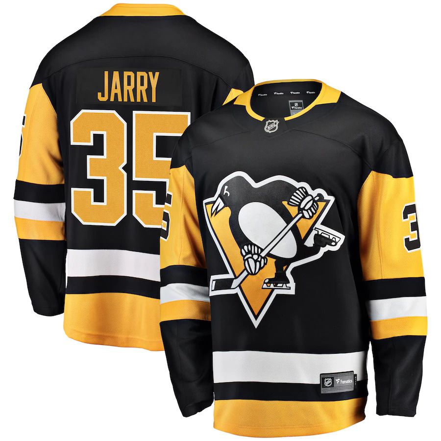 Men Pittsburgh Penguins #35 Tristan Jarry Fanatics Branded Black Home Breakaway Player NHL Jersey